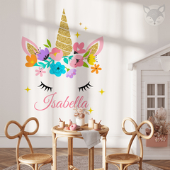 Personalized Unicorn Wall Decal with Name - Kids Room Decor - UNI12 - Little Dreamer Deco - vinilos decorativos infantiles