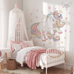 Rainbow Unicorn Wall Decal - Nursery Wall Sticker - UNI14 - Little Dreamer Deco - vinilos decorativos infantiles