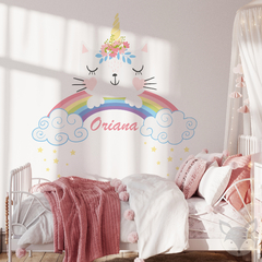 Personalized Cat Unicorn Wall Decal - Kids Room Decor - UNI15 on internet