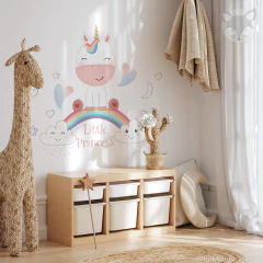 Vinilo Decorativo Unicornio Pequeña Princesa - Pegatina de Pared para Bebés - UNI40 - tienda online