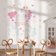 Vinilo Decorativo Unicornio Sueños Mágicos - Pegatina de Pared Infantil - UNI45 - Little Dreamer Deco - vinilos decorativos infantiles