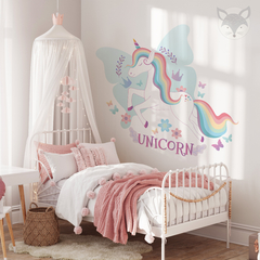 Vinilo Decorativo Unicornio con Alas - Pegatina de Pared Infantil - UNI46 - tienda online