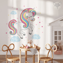 Vinilo Decorativo Unicornio con Estrellas - Pegatina de Pared Infantil - UNI63 - Little Dreamer Deco - vinilos decorativos infantiles