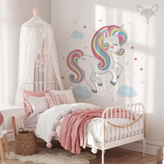 Vinilo Decorativo Unicornio con Estrellas - Pegatina de Pared Infantil - UNI63 - tienda online