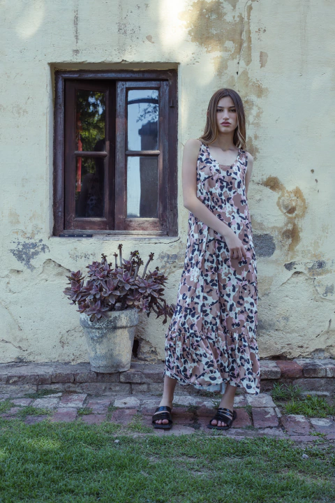 Vestido Fontana Marron Largo