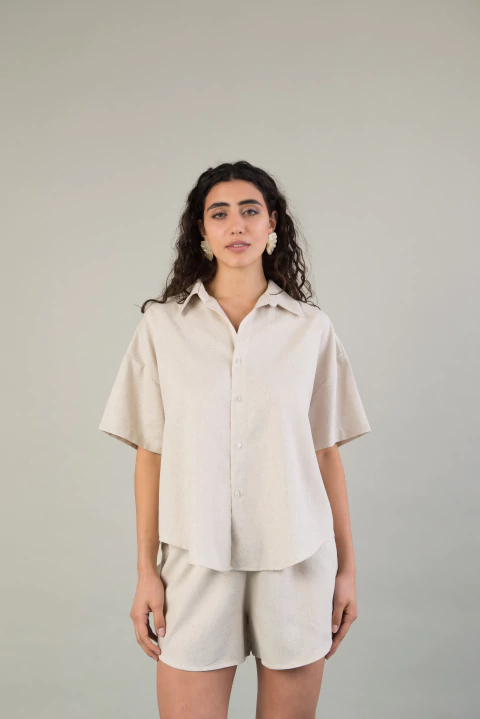 Camisa Lino Arena offwhite - comprar online
