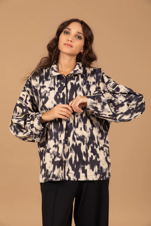Buzo Roma oversize blanco y negro