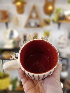 TAZA A RAYAS CON INTERIOR BORDÓ - comprar online