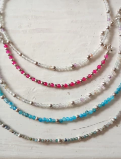 PULSERA CON PIEDRAS SEMIPRECIOSAS Y PLATA 925 - tienda online