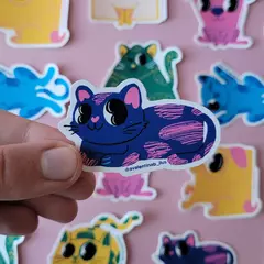 STCIKER/VINILO GATITO POR UNIDAD - BOSQUE, ARTE Y BOTÁNICA 