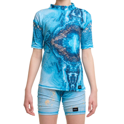 CAMISETA CORTA Y SHORT PROTECCION SOLAR UV AQUA