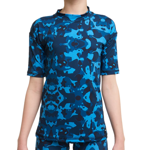 CAMISETA PROTECCIÓN SOLAR UV CORTA CELESTE CAMUFLADO