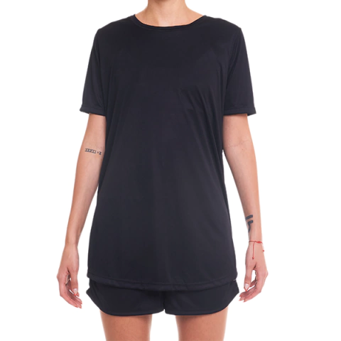 REMERA OVERSIZE Y SHORT NEODRY NEGRO