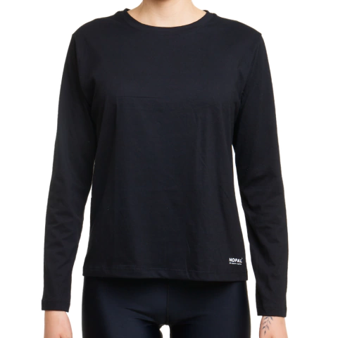 CAMISETA ALGODÓN ORGÁNICO LARGA NEGRO