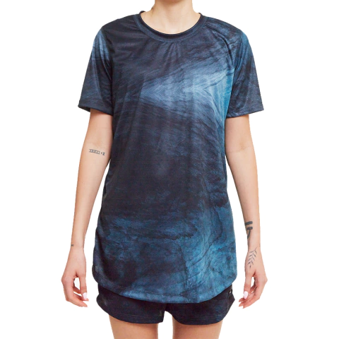 REMERA OVERSIZE Y SHORT POLIESTER RECICLADO MAREA