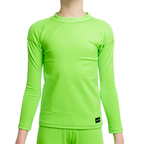 CAMISETA PROTECCIÓN SOLAR UV LARGA VERDE FLUO