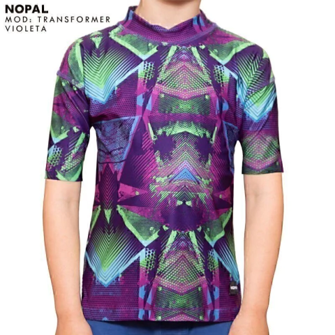 CAMISETA PROTECCIÓN SOLAR UV CORTA TRANSFORMER VIOLETA