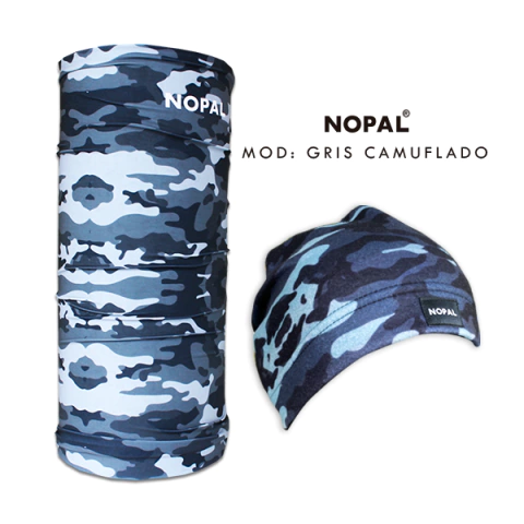 GORRO MICROPOLAR Y CUELLO MULTIUSO GRIS CAMUFLADO