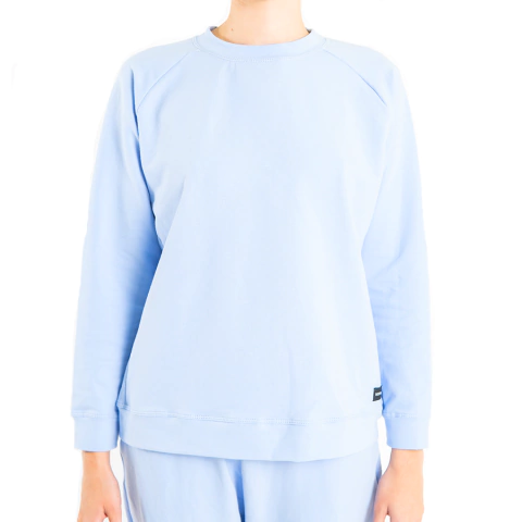 BUZO ALGODÓN ELASTIZADO CELESTE LAVANDA