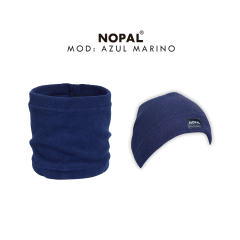 CUELLO Y GORRO MICROPOLAR AZUL MARINO