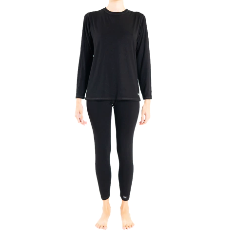 CAMISETA Y CALZA TÉRMICA BAMBÚ CALZA NEGRO