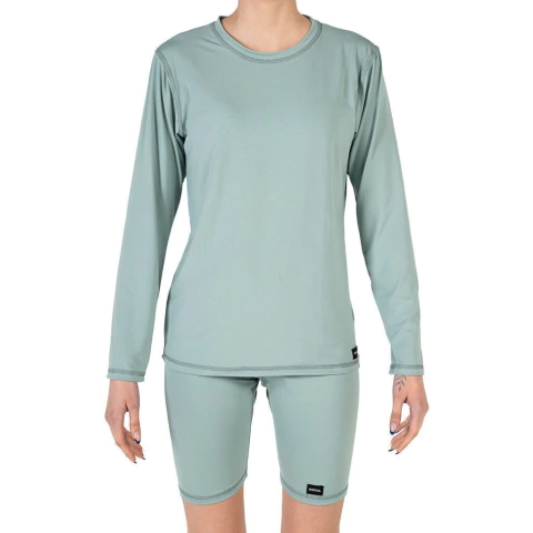 CAMISETA LARGA Y CALZA PROTECCIÓN SOLAR UV VERDE SECO