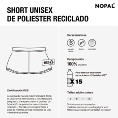 SHORT DE POLIESTER RECICLADO UNISEX. MODELO LAVA - comprar online