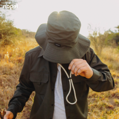 GORRO AUSTRALIANO CON PROTECCIÓN SOLAR UV VERDE - nopal