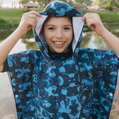 PONCHO DE SECADO RÁPIDO MODELO CAMUFLADO AZUL - comprar online