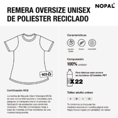 REMERA OVERSIZE DE POLIESTER RECICLADO UNISEX. MODELO LAVA - comprar online