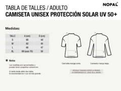 CAMISETA DE PROTECCIÓN SOLAR UV MANGA LARGA PARA ADULTO UNISEX. MODELO CELESTE AERO en internet