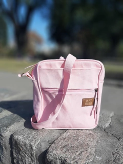 Bolso lona chico rosa - comprar online