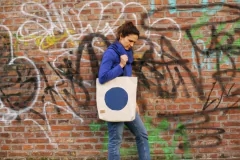 Bolso estampado círculo azul en internet