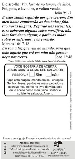 Folhetos para evangelização - A cura (1000)