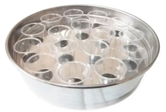 Bandeja de santa ceia pequena em alumínio para 16 cálices - comprar online