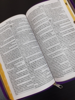 Bíblia sagrada com ajudas adicionais e harpa letra gigante capa com ziper vermelha - Mundial Records Editora