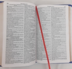 Biblia slim para o casal - capa luxo preta + azul royal - Mundial Records Editora
