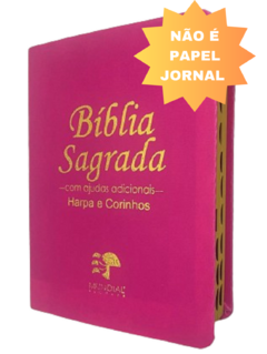 Bíblia sagrada média com harpa - capa luxo pink lisa - comprar online