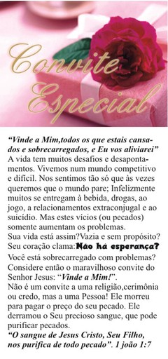 Folhetos para evangelização - Convite especial (1000)