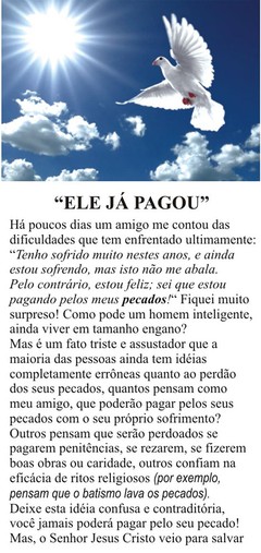 Folhetos para evangelização - Ele já pagou (1000)