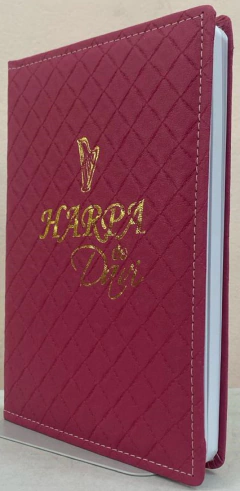 Harpa de Davi grande capa luxo almofadada pink quadriculada