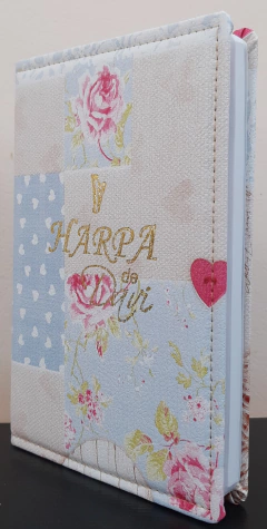 Harpa de Davi grande - capa luxo almofadada romantic coração