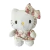 Peluche Hello Kitty Vestido Flores Rosas y Collar Perlas