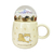 Taza de Cerámica con Tapa Shiba color Crema 500 ml