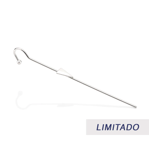 Brinco ear climber geométrico folheado a platina -326900-Rom