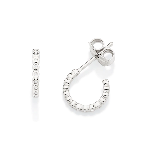 Brinco meia argola com zircônias Branco-326924-Rommanel