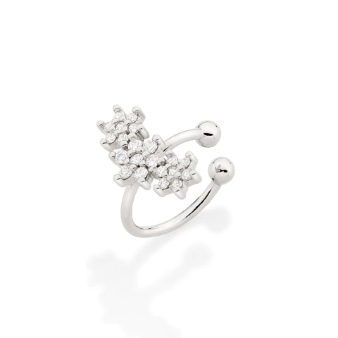 Brinco piercing de pressão flores f -326975-Rommanel