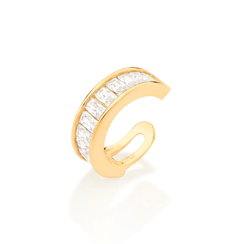 Piercing de pressão com zircônias Branco-526802-Rommanel