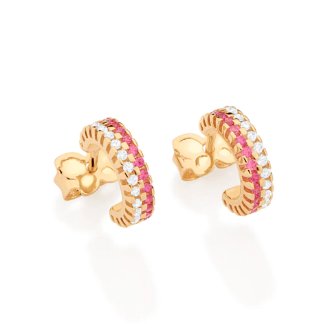 Brinco meia argola com zircôn -526807-Rommanel