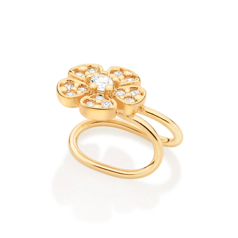 Brinco piecing de pressão flor com zir -526919-Rommanel